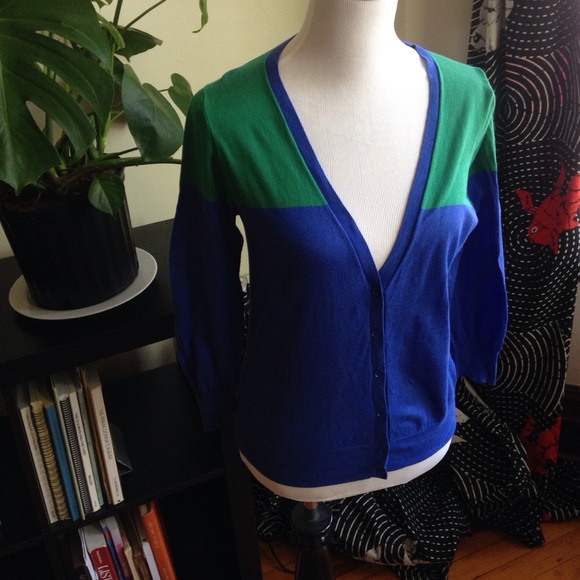 J. CREW colorblock cardi - Picture 1 of 4